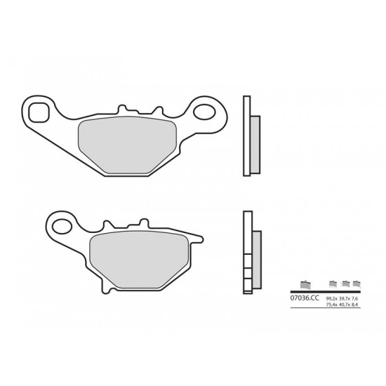 Plaquettes de frein BREMBO Scooter carbone céramique - 07036CC