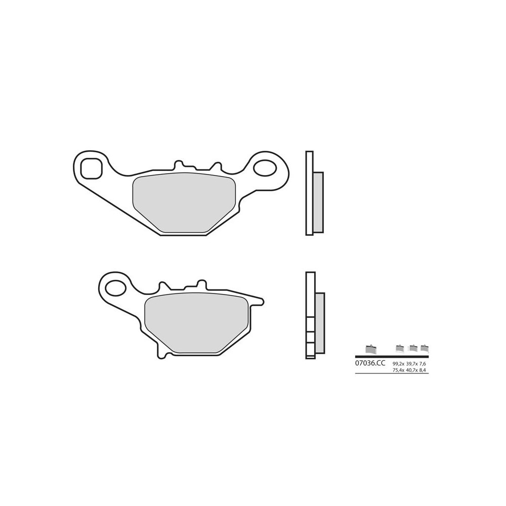 Plaquettes de frein BREMBO Scooter carbone céramique - 07036CC