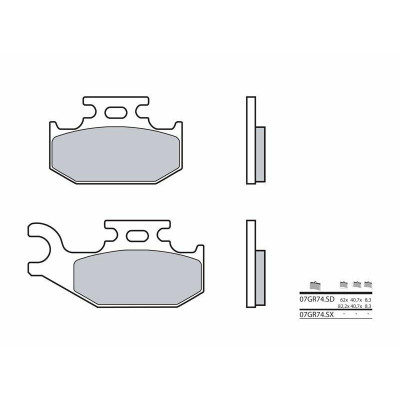 Plaquettes de frein BREMBO Off-Road métal fritté - 07GR74SD