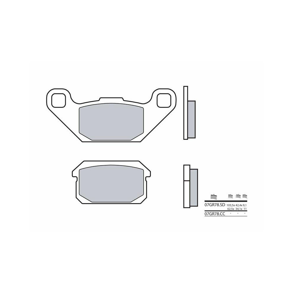 Plaquettes de frein BREMBO route carbone céramique - 07GR78CC