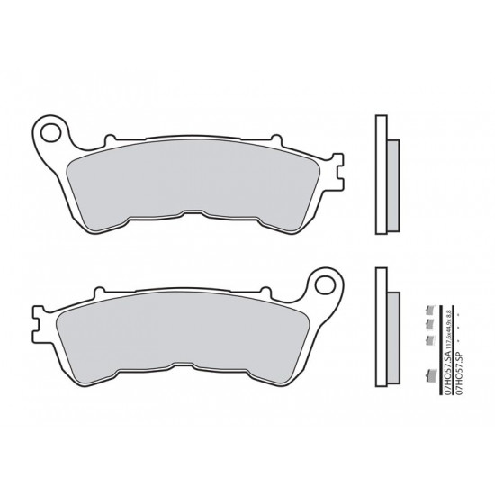 Plaquettes de frein BREMBO route métal fritté - 07HO57LA