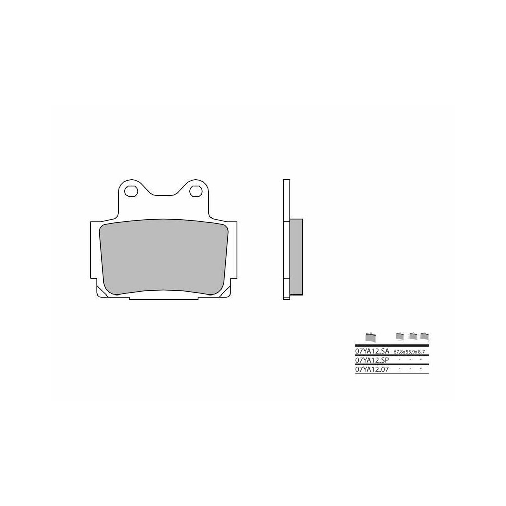 Plaquettes de frein BREMBO route métal fritté - 07YA12SA