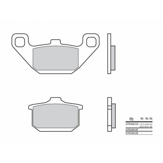 Plaquettes de frein BREMBO route carbone céramique - 07KA0808