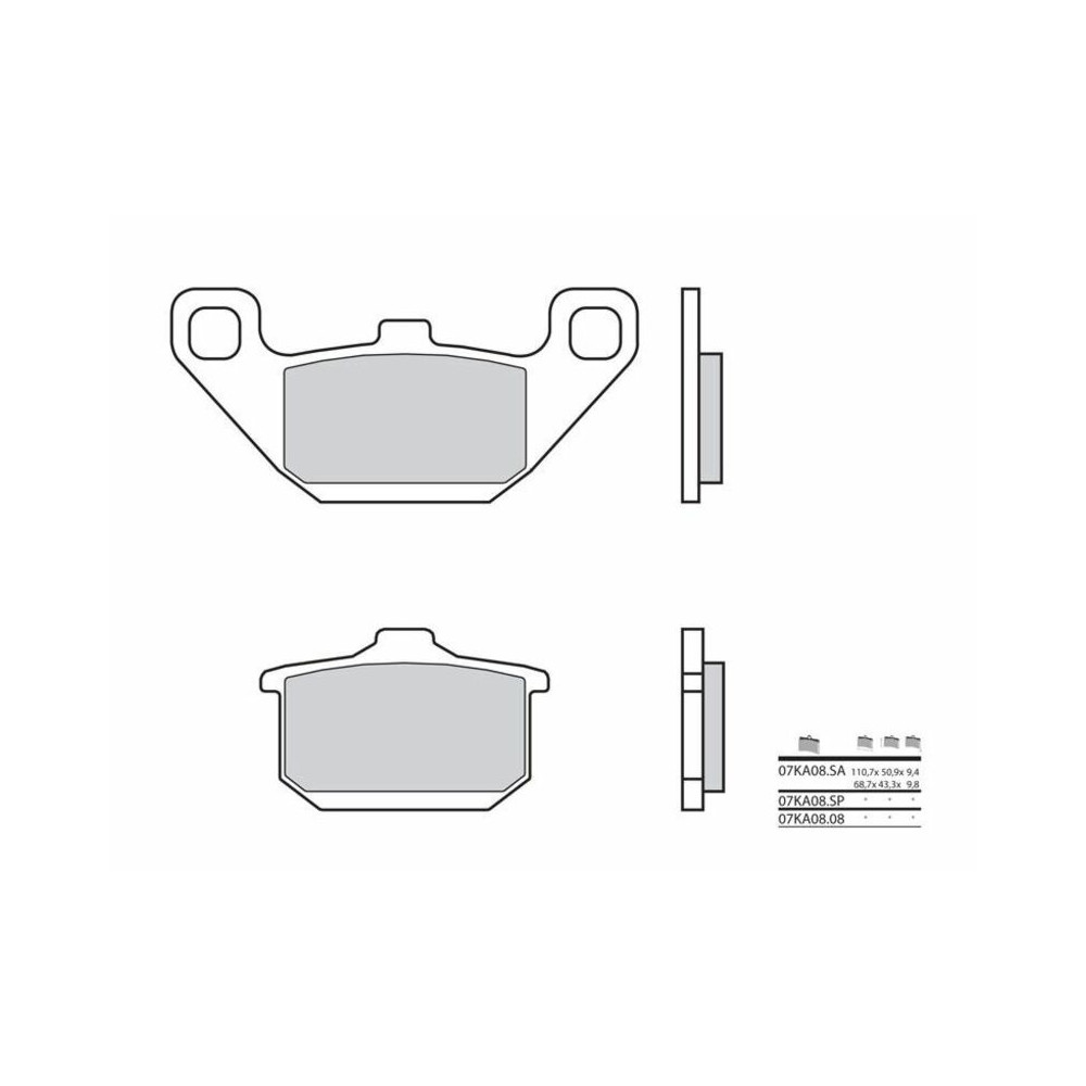 Plaquettes de frein BREMBO route carbone céramique - 07KA0808