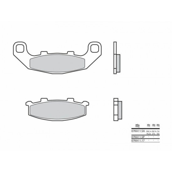 Plaquettes de frein BREMBO route métal fritté - 07KA11SA