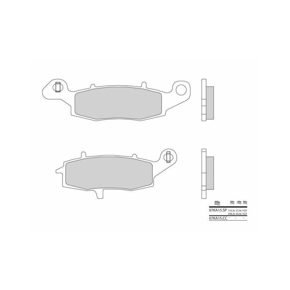 Plaquettes de frein BREMBO route métal fritté - 07KA15SP