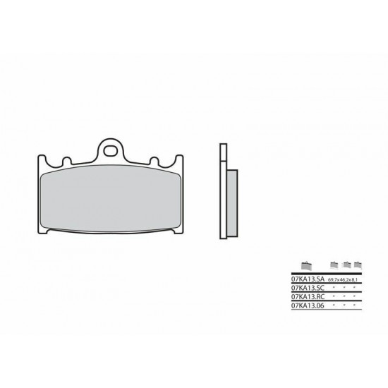 Plaquettes de frein BREMBO route métal fritté - 07KA13SA