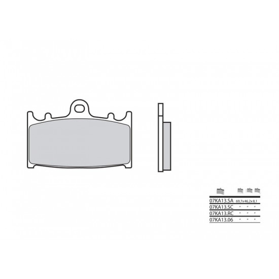 Plaquettes de frein BREMBO route métal fritté - 07KA13LA