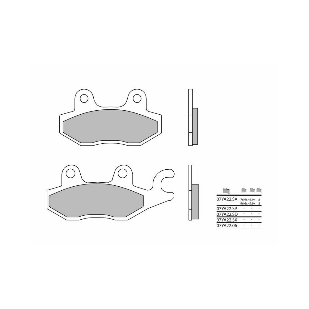 Plaquettes de frein BREMBO route métal fritté - 07YA22SP