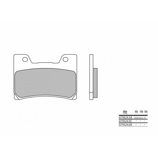 Plaquettes de frein BREMBO route métal fritté - 07YA24SA