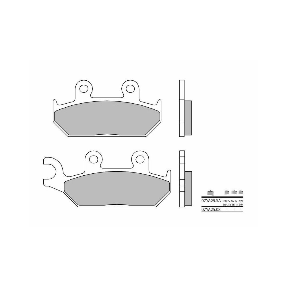 Plaquettes de frein BREMBO route métal fritté - 07YA25SA