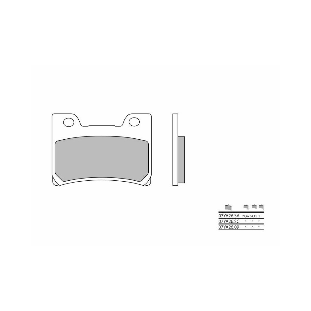 Plaquettes de frein BREMBO route métal fritté - 07YA26SA