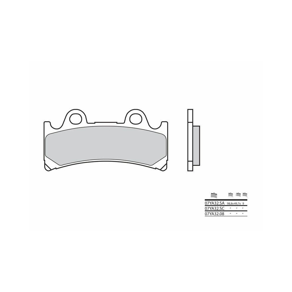 Plaquettes de frein BREMBO route métal fritté - 07YA32SA