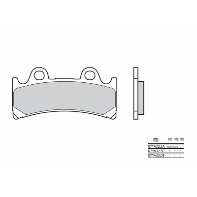 Plaquettes de frein BREMBO route métal fritté - 07YA32SA