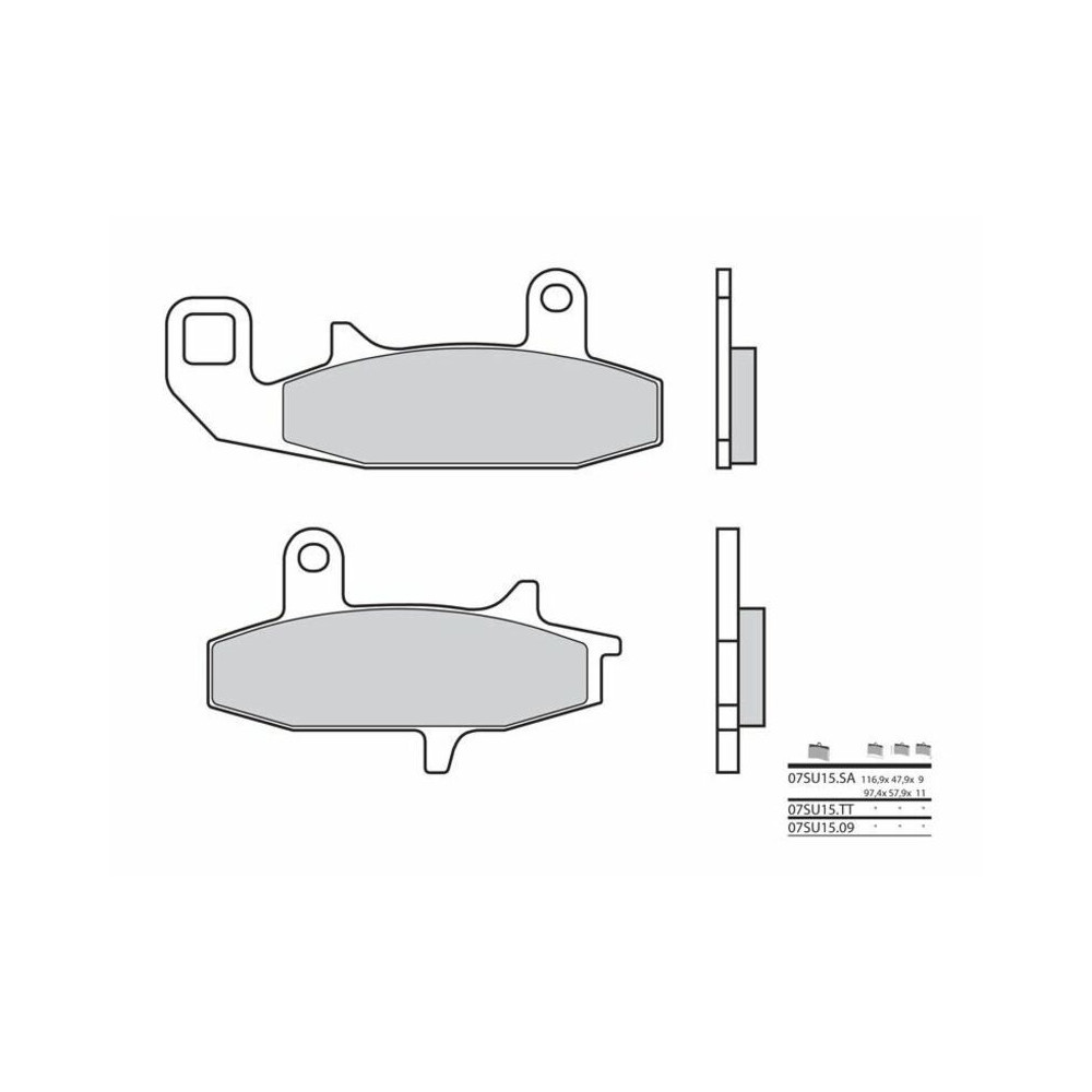 Plaquettes de frein BREMBO route carbone céramique - 07SU1509