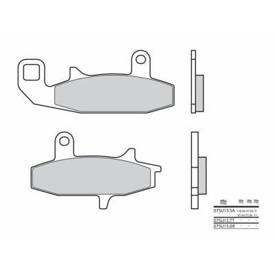 Plaquettes de frein BREMBO route carbone céramique - 07SU1509