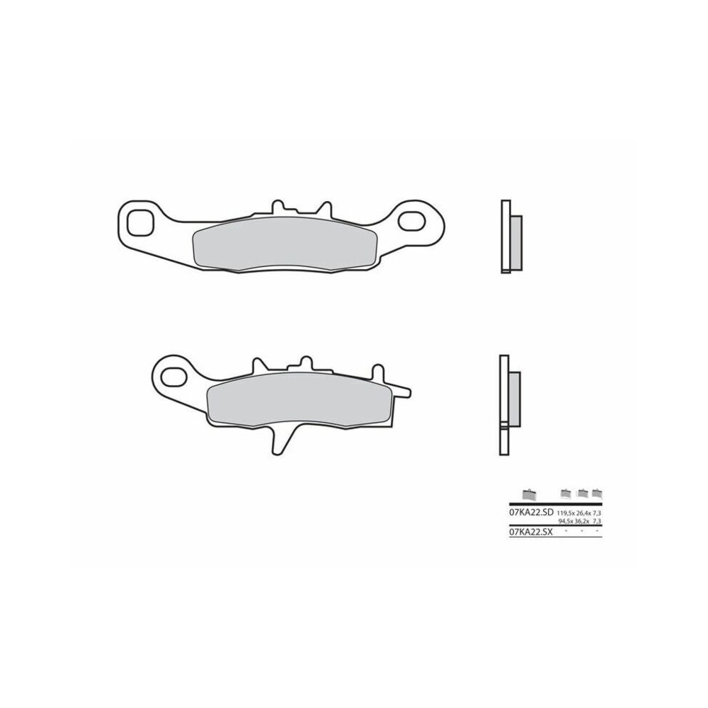 Plaquettes de frein BREMBO Off-Road métal fritté - 07KA22SD