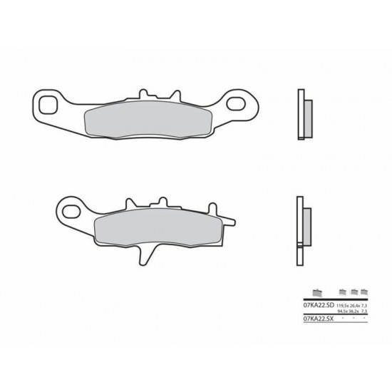 Plaquettes de frein BREMBO Off-Road métal fritté - 07KA22SX