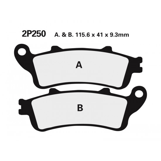 Plaquettes de frein NISSIN route semi-métallique - 2P-250NS