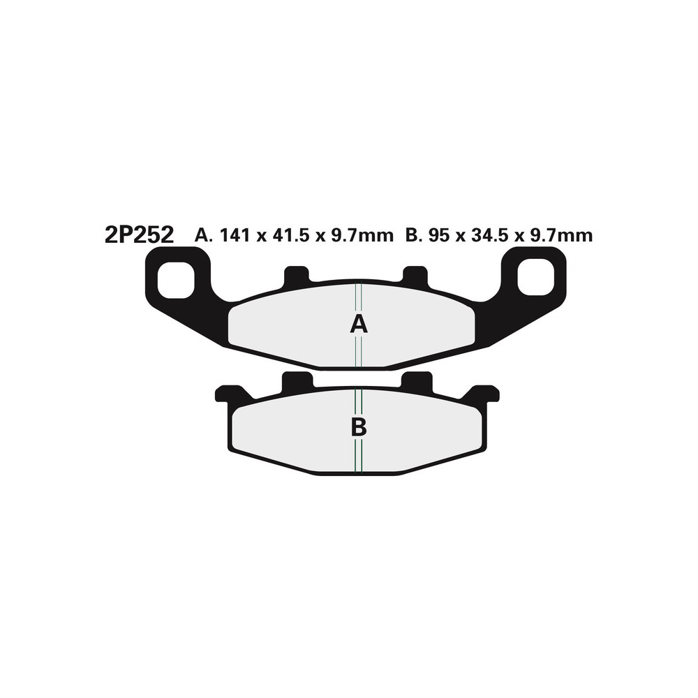 Plaquettes de frein NISSIN route semi-métallique - 2P-252NS