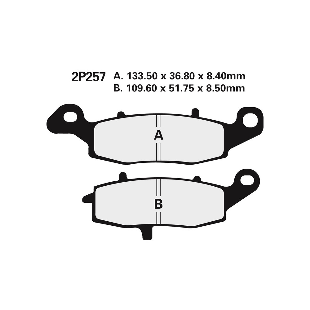 Plaquettes de frein NISSIN route semi-métallique - 2P-257NS