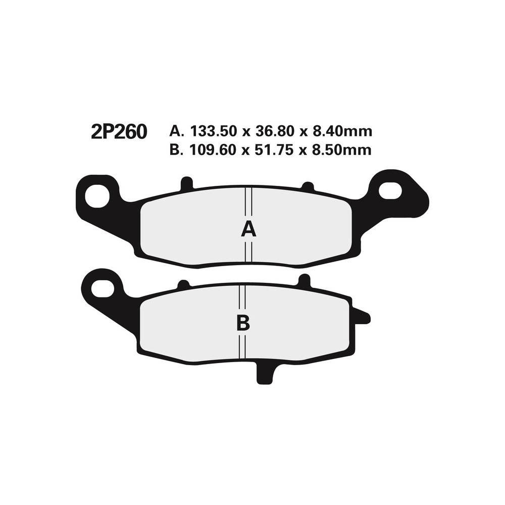 Plaquettes de frein NISSIN route semi-métallique - 2P-260NS