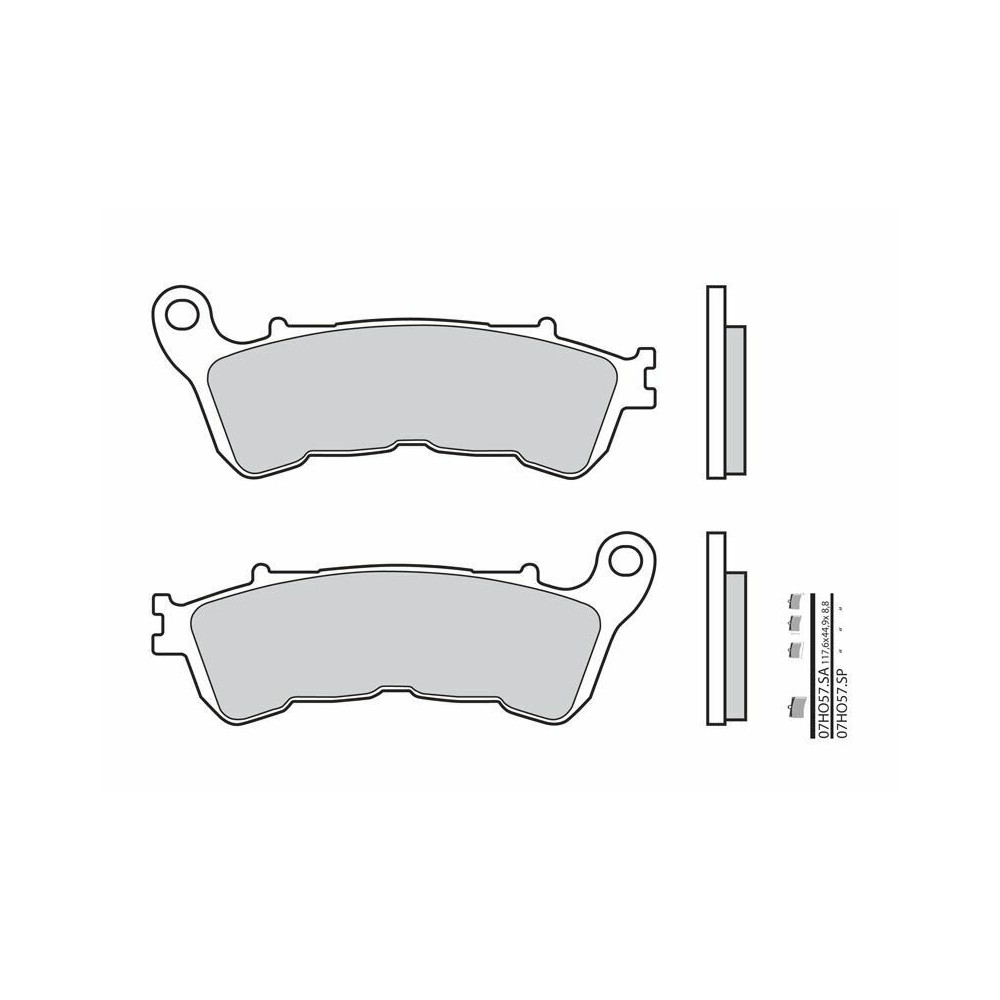 Plaquettes de frein BREMBO route métal fritté - 07HO57SA