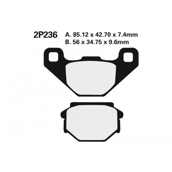 Plaquettes de frein NISSIN route semi-métallique - 2P-236NS