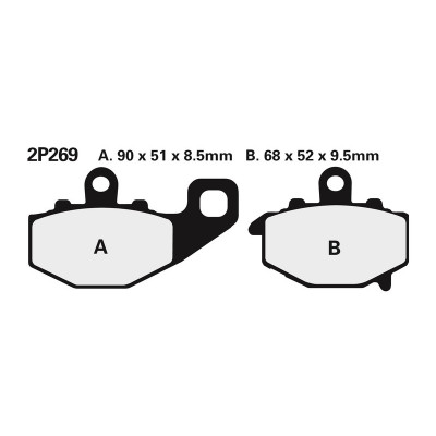 Plaquettes de frein NISSIN route semi-métallique - 2P-269NS