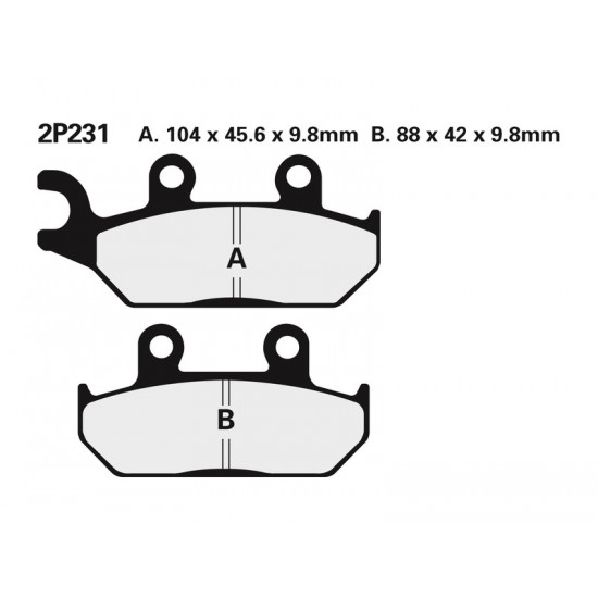 Plaquettes de frein NISSIN route semi-métallique - 2P-231NS