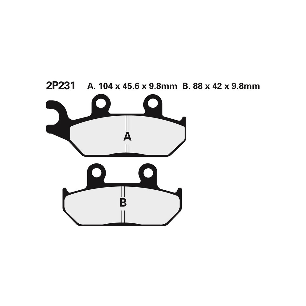 Plaquettes de frein NISSIN route semi-métallique - 2P-231NS
