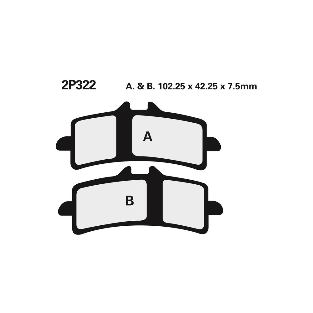 Plaquettes de frein NISSIN route /Off-Road métal fritté - 2P-322ST