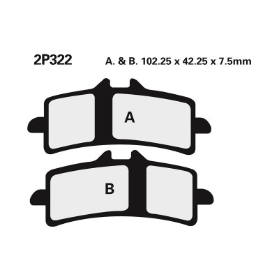 Plaquettes de frein NISSIN route /Off-Road métal fritté - 2P-322ST