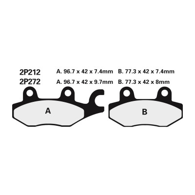 Plaquettes de frein NISSIN route semi-métallique - 2P-212NS