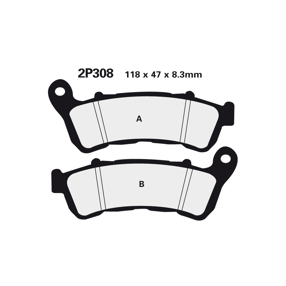 Plaquettes de frein NISSIN route semi-métallique - 2P-308NS