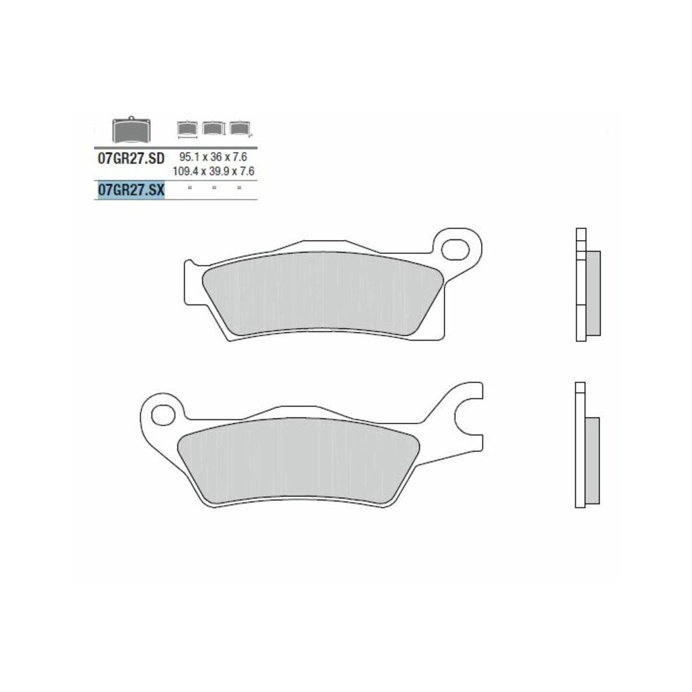 Plaquettes de frein BREMBO Off-Road métal fritté - 07GR27SX