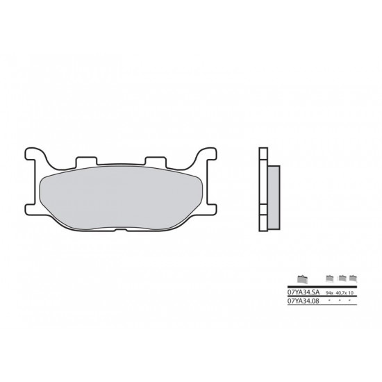 Plaquettes de frein BREMBO route métal fritté - 07YA34LA