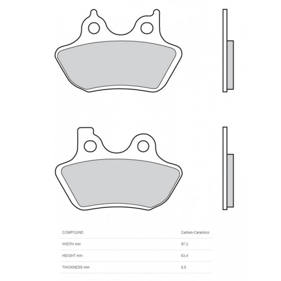 Plaquettes de frein BREMBO carbone céramique - 07HD16CC