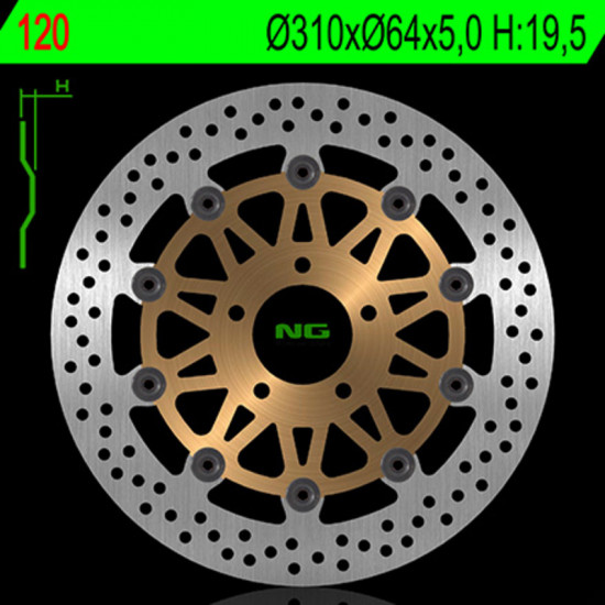 Disque de frein NG BRAKES flottant - 120