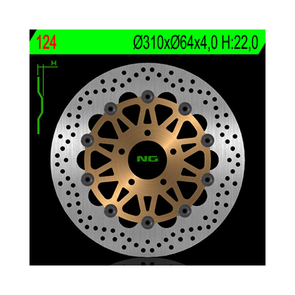 Disque de frein NG BRAKES flottant - 124