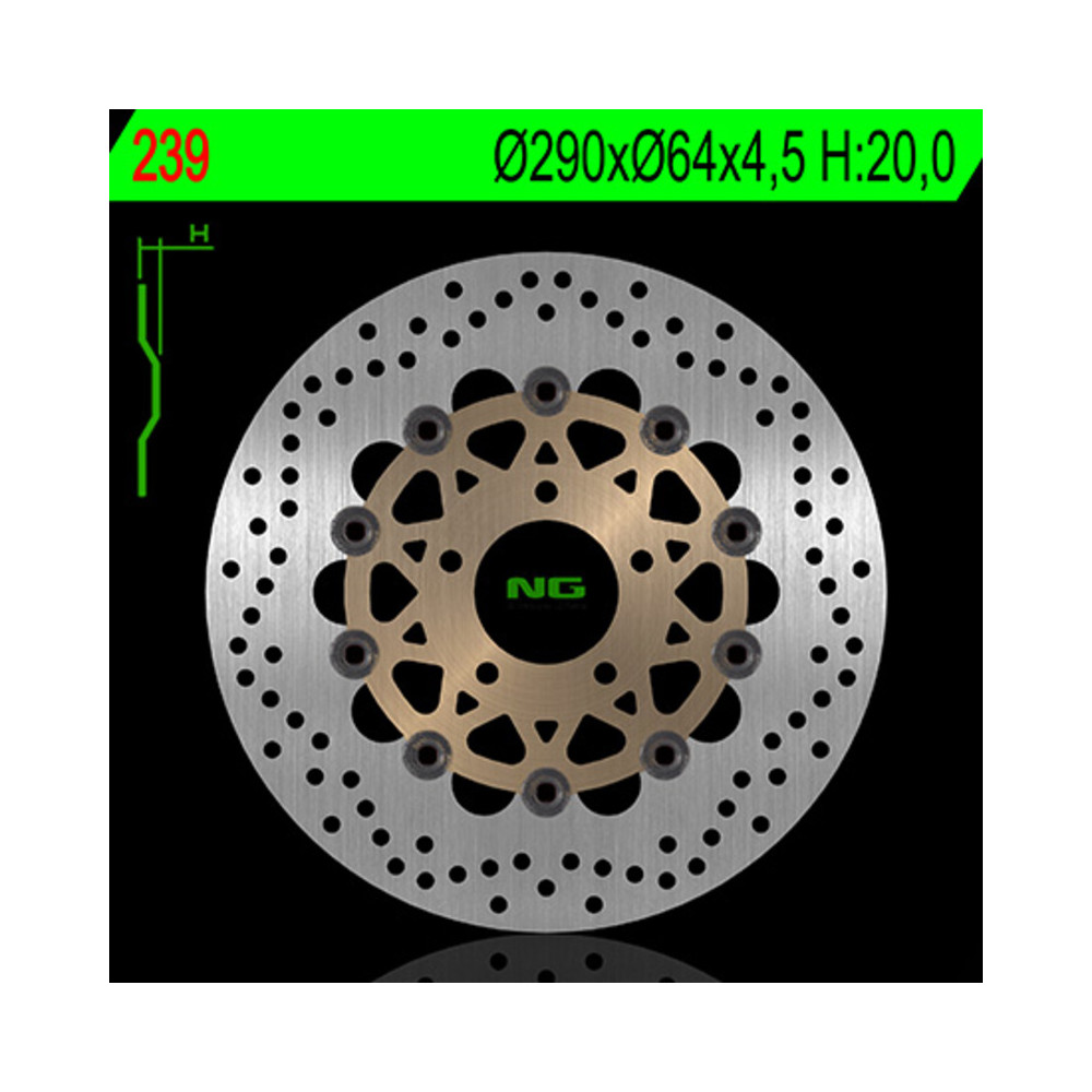 Disque de frein NG BRAKES flottant - 239