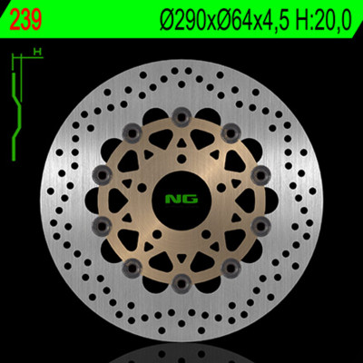 Disque de frein NG BRAKES flottant - 239