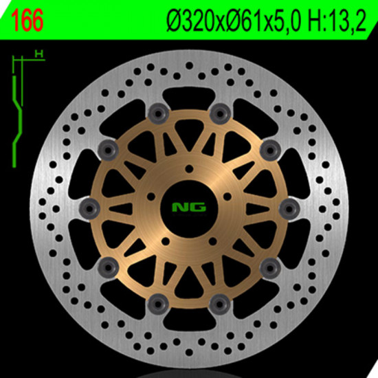 Disque de frein NG BRAKES flottant - 166