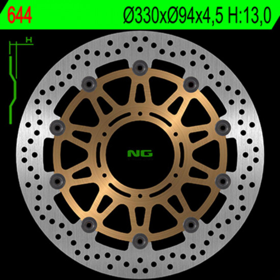 Disque de frein NG BRAKES flottant - 644