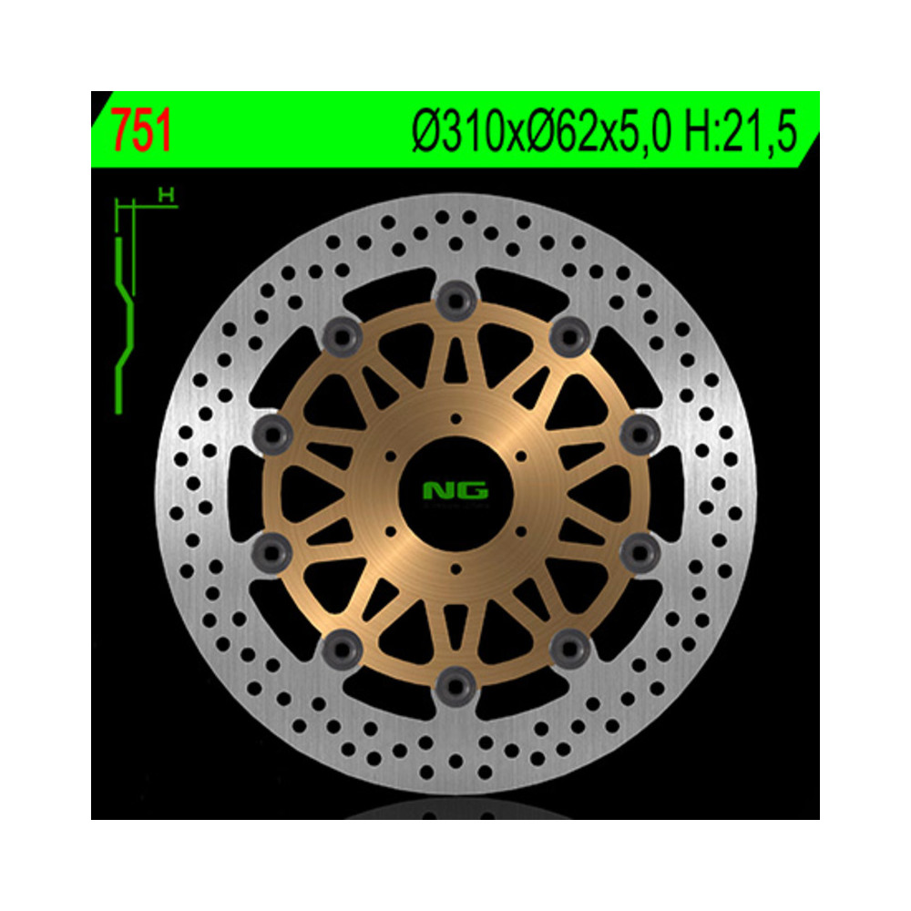 Disque de frein NG BRAKES flottant - 751