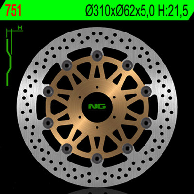 Disque de frein NG BRAKES flottant - 751