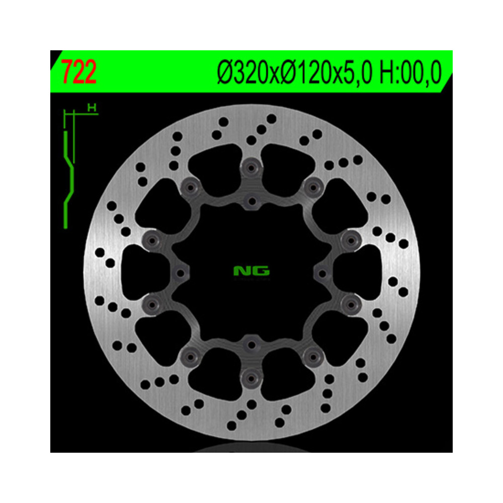 Disque de frein NG BRAKES flottant - 722