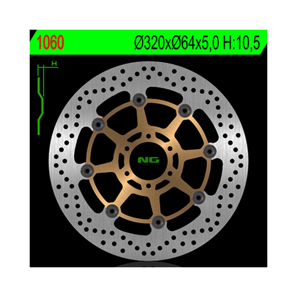 Disque de frein NG BRAKES flottant - 1060