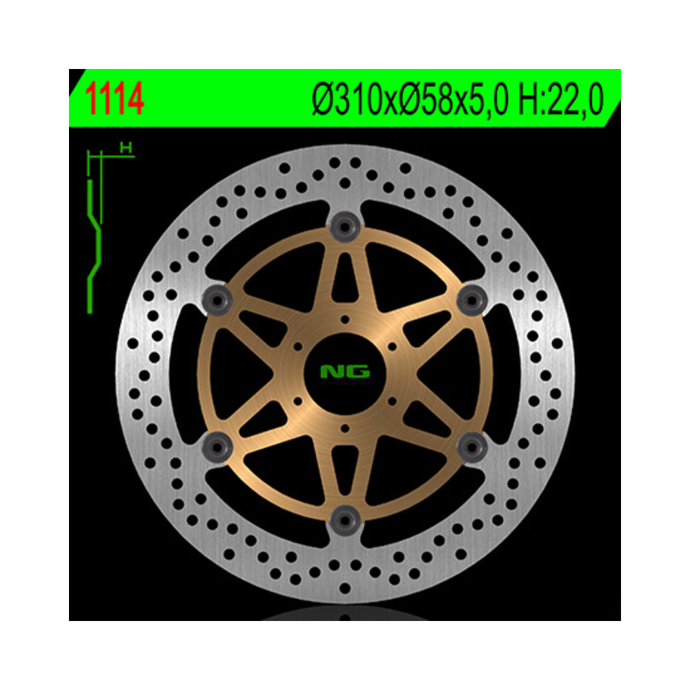 Disque de frein NG BRAKES flottant - 1114