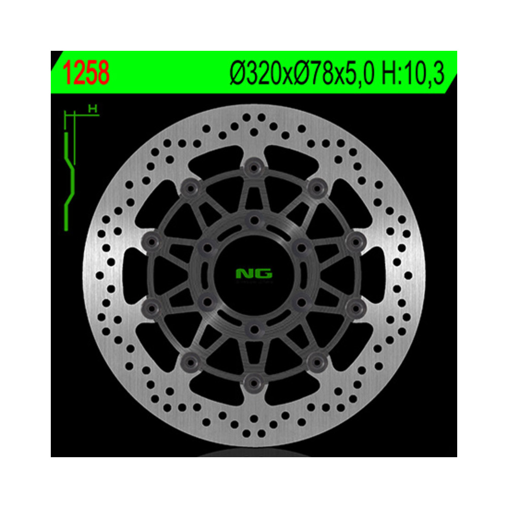 Disque de frein NG BRAKES flottant - 1258